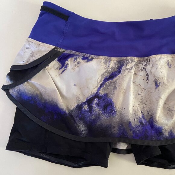 Lululemon Run Speed Squad Skirt Skort Milky Way Blue Pigment Size 6 Run Shorts - Picture 1 of 6